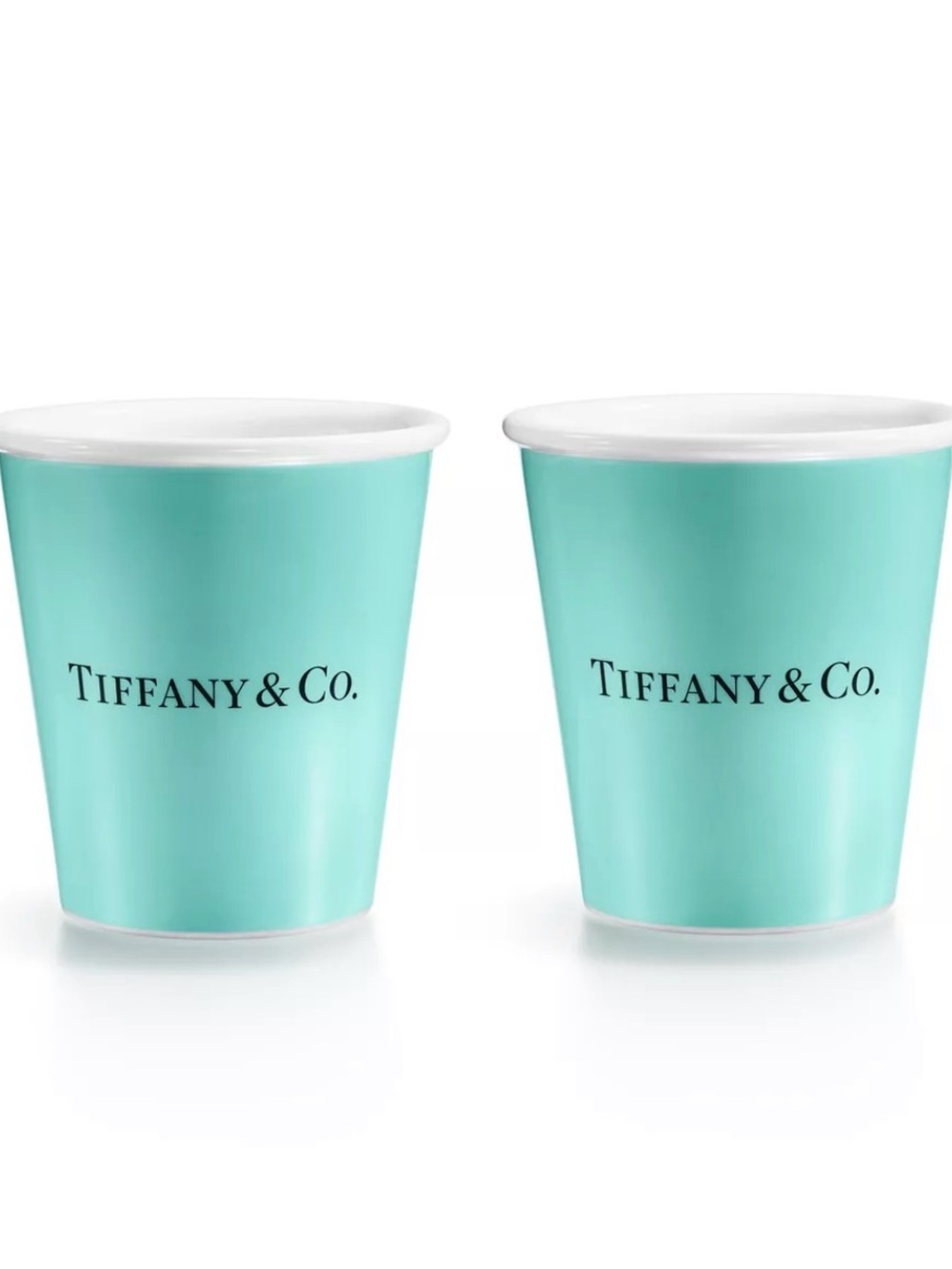 Tiffany & Co. Signature Turquoise Ceramic Rinse Cups - Pair